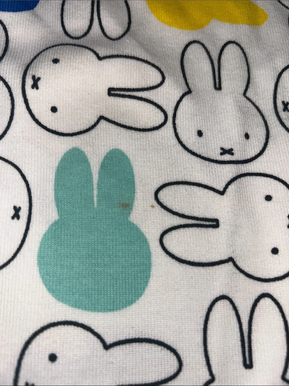Hanna Andersson x miffy Pant and LS top pajama set with Multicolor Bunny Print